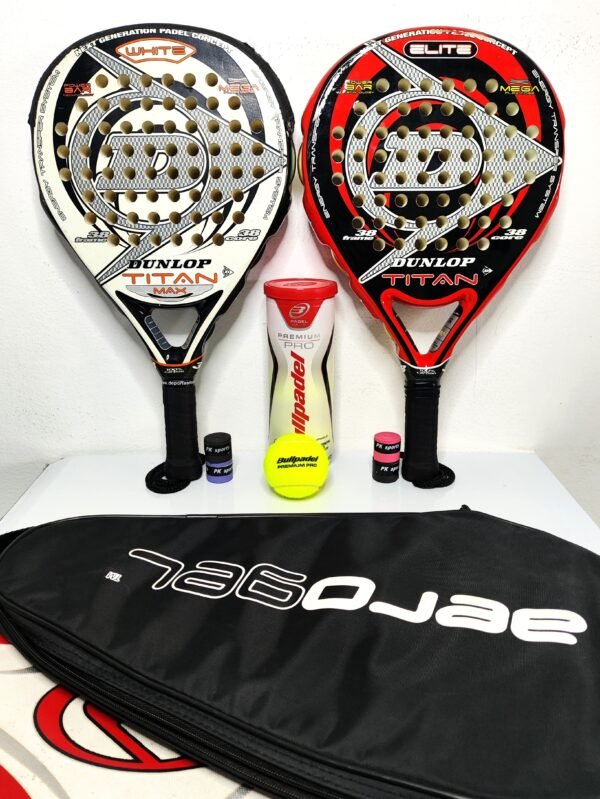 Pack d'attaque Duo Padel Dunlop Titan 100% Carbone